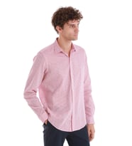 Bordo Comfort Fit Baskılı Slim Yaka Uzun Kollu Spor Gömlek