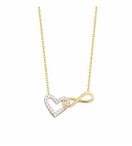 Kalp Sonsuzluk Altın Kolye 14K Gold