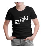 Birds Flying against Frames Siyah Çocuk Tshirt