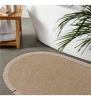 Koza Home Cesta El Yapımı Pamuklu Natural Bej Jüt Hasır Dekoratif Kilim 9036