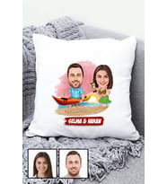 Sevgiliye Hediye Yaz Temalı Karikatürlü Yastık