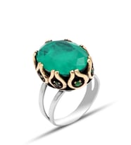 Paraiba Taşlı El işçiliği Otantik Gümüş Kadın Yüzük 201024708