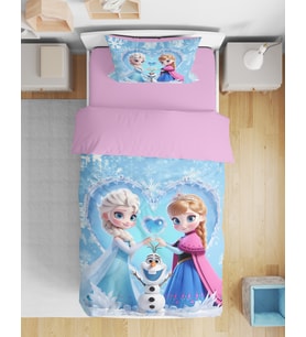 Frozen Elsa Karlar Kraliçesi 3d Dijital Tek Kişilik Kız Çocuk Nevresim Takımı Genç Odası (Pembe)