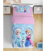 Frozen Elsa Karlar Kraliçesi 3d Dijital Tek Kişilik Kız Çocuk Nevresim Takımı Genç Odası (Pembe)