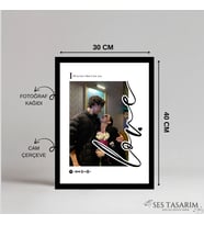 Love spotify poster tablo, Çerçeve, Kişiye Özel, Konsept, Sevgiili Arkadaş (30x40) (Siyah)