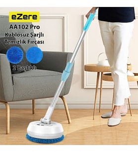 EZERE AA102 Pro Teleskopik Kablosuz Döner Temizlik Fırçası – Cam Tavan Zemin U - SSSSSS9027-8