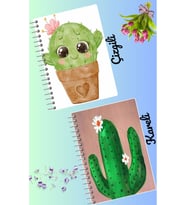 Kaktüs defter seti 2 adet A4 boyutu 21*30 çizgili + kareli 60 syf