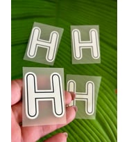 5X4 CM 4 ADET ÜTÜ İLE YAPIŞAN H HARFİ TRANSFER BASKI ARMA (Beyaz)