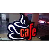 Cafe Yazılı Tabela 3D Led Neon Etkili Işıklı Tabela 30X45 CM Tek Taraflı