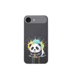 iPhone 17 Air ile Uyumlu Splash Panda Tasarımlı Şeffaf Silikon Kılıf