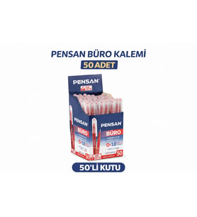 Pensan Büro 2270 Kırmızı Tükenmez Kalem 1.0 Mm Medium Yerli Üretim 50 Adet