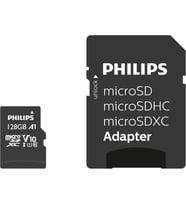 Speed microSDXC Card 128 GB + SD adaptörü UHS-I U1, okuma hızı 80 MB/sn'ye kadar, A1 hızlı uygulama performansı, V10, akıllı telefonlar, tablet, bilgisayar, kart okuyucu, Full HD video