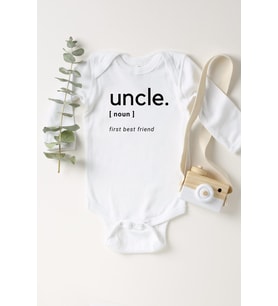 Unisex Bebek Beyaz Uncle Dictionary Uzun Kollu Çıtçıtlı Body