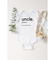 Unisex Bebek Beyaz Uncle Dictionary Uzun Kollu Çıtçıtlı Body