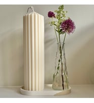 Sütun Mum Büyük Boy  Dekoratif Kokulu Doğal % 100 Soya Wax