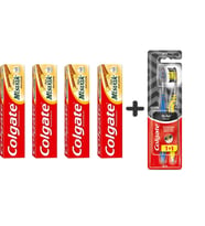 Colgate Diş Macunu Misvak 75 ml 4 Adet + Zig Zag Charcoal 1+1 Orta Sert Diş Fırçası