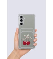 Samsung Galaxy A54 Kartlıklı Kiraz Desenli Kılıf - GLST8732-1242