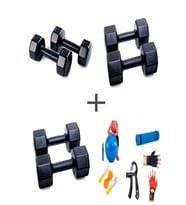 PS SPOR 3 SET DAMBIL ( 1 KG X 2 AD 3 KG X 2 AD 5 KG X 2 AD )+ 5 ÇEŞİT EGZERSİZ SETİ