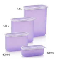 Tupperware Lila Oval Saklama Kabı Set 4lü ESC