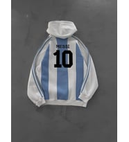 MAVİ BEYAZ ARJANTİN MESSİ SWEAT - OVERSIZE ŞARDONLU SWEATSHIRT KALİTELİ