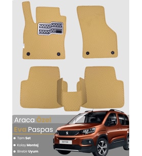 PEUGEOT RİFTER (2018-2025) Uyumlu EVA Paspas Tam Set–Araca Özel,Oto Paspas