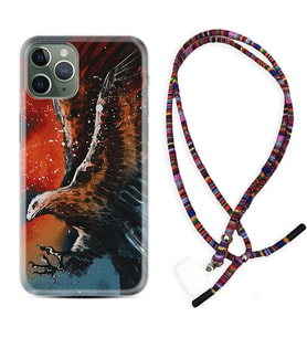 Apple iPhone 11 12 13 14 Pro Max Kılıf Boyun Asklı Rasta Silikon Kartal Uçarken 1718