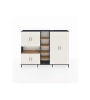 Arges Dolap 13 Raflı 6 Kapaklı 220x30x163 Antrasit-Aytaşı/Çam