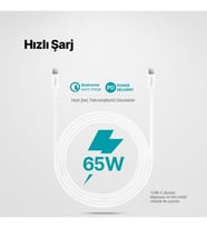 USB-C - USB-C 30cm 60W PD/QC Hızlı Şarj/Data Kablosu