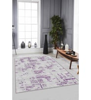 Mor Vintage Kaymaz Tabanlı Makinede Yıkanabilir Halı DR004 - 100 x 160 cm