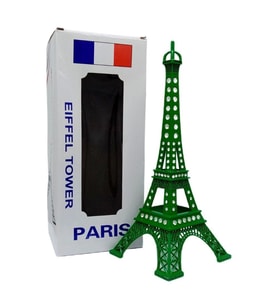 Metal Paris Eyfel Kulesi Yeşil Kristal Taşlı 25cm (Karışık)