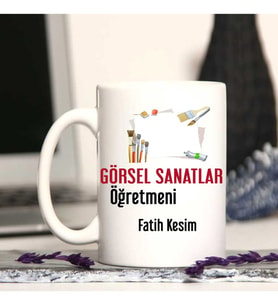 Görsel Sanatlar Öğretmenine Özel Öğretmenler Günü Hediyesi Kişiye Özel Kupa Bard