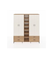 Hyperion Dolap 12 Raflı 4 Çekmeceli 2 Askılı 220x44x243 Çam-Aytaşı/Çam