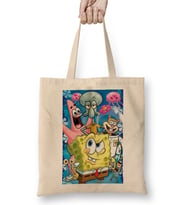 Sünger Bob Sponge Bob 02 Bez Çanta Uzun Saplı