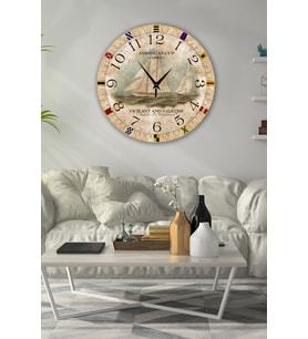 bilge Tasarım retro Duvar Saati 35 x 35 CM (Karışık)