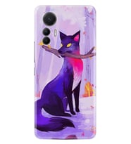 Xiaomi 12 Lite Kılıf Silikon Desen Özel Seri Mor Kurt 1614