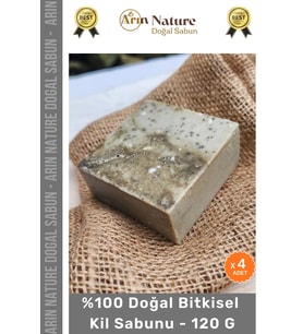 #kilsabunu %100 Doğal Güzel Kokulu El Yüz Saç Vücut Orijinal Bitkisel Kil Sabunu 120g - 4 Adet