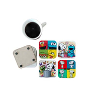 Ghostbastır Design Snoopy ve Susam Sokağı Dekoratif Ahşap Bardak Altlığı Seti 082