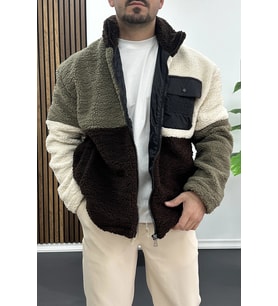 Erkek Tam Oversize Geniş Kalıp Peluş Mont Edw446