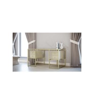 Hitit Dekorasyon Trinity Gold Metal & Ahşap & Cam Çalışma Masası