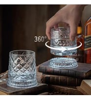 360 Derece Dönen Bardak - 280 ml - Kristal Cam