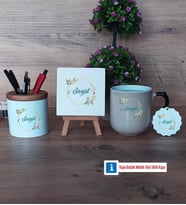 İsme Özel Doğum Günü Hediyesi Dekoratif Taş, Kalemlik, Sihirli Oval Kupa Bardak, Ahşap Anahtarlık Hediye (Model 1)