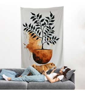 Dekoratif Minimal Bitki Duvar Örtüsü-7651