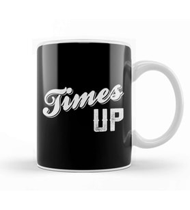 Times Up Bold Caligraphy Kupa Bardak Porselen
