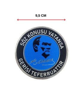 Söz Konusu Vatansa Gerisi Teferruattır" Cırtlı Arma Patch 9,5