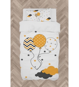 MEKTA HOME BEBEK VE ÇOCUK ODASI Üç Balonlu Yıldız Desenli Nevresim Takımı