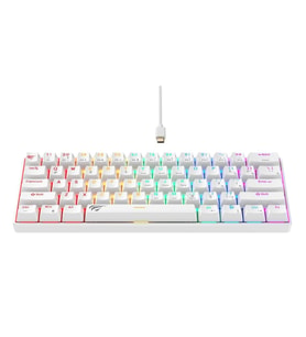 Havit Gamenote Kb903l %60 Mekanik Blended Aydınlatma Oyuncu Klavyesi - 61 Tuş - Red Switch - BEYAZ