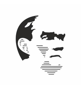 Atatürk Silüet Sticker 20x20 cm Siyah (Siyah-Siyah)