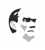 Atatürk Silüet Sticker 20x20 cm Siyah (Siyah-Siyah)
