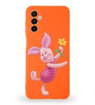 Samsung Galaxy A04s Uyumlu Lansman Kılıf Altı Kapalı İçi Kadife  Piglet Tasarımlı  Kapak (Şeffaf)