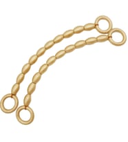 Angel Çanta Aksesuar 20 mm Oval Ahşap Boncuklu 40 cm Gold Renk Çanta Sapı